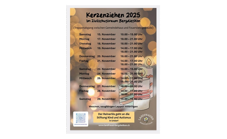 Kerzenziehen Bergdietikon Tickets