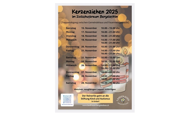 Kerzenziehen Bergdietikon Tickets