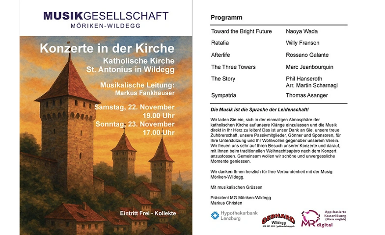 Event-Image for 'Konzerte in der Kirche, Musikgesellschaft Möriken-Wildegg'