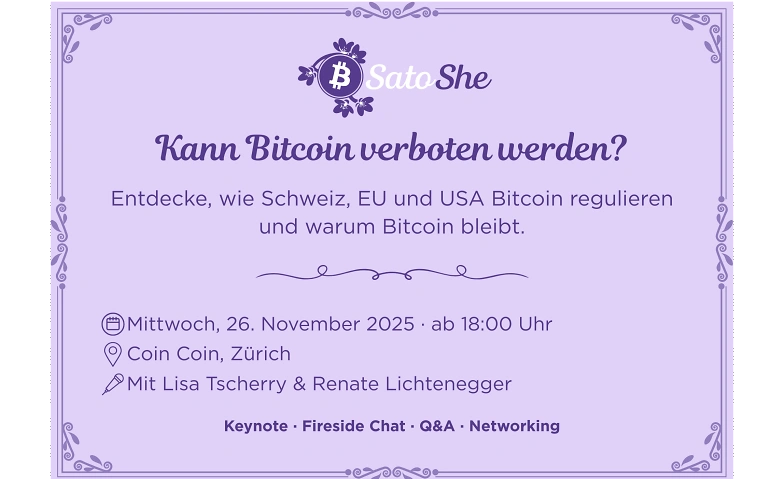SatoShe &ndash; Kann Bitcoin verboten werden? (DE, Z&uuml;rich) Billets