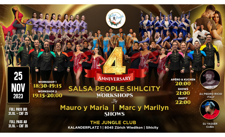 Salsa People 4th Anniversary Event The Jungle Club, Kalanderplatz 1, 8045 Zürich Tickets