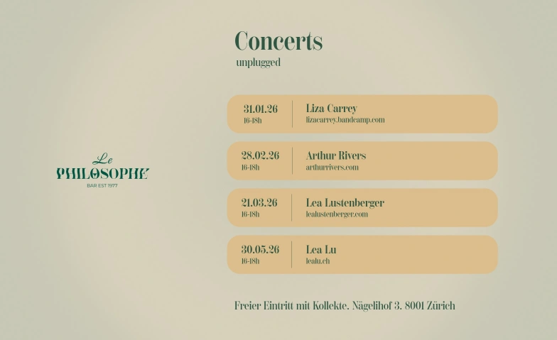 Le Philosophe Concerts unplugged Bar Le Philosophe Billets