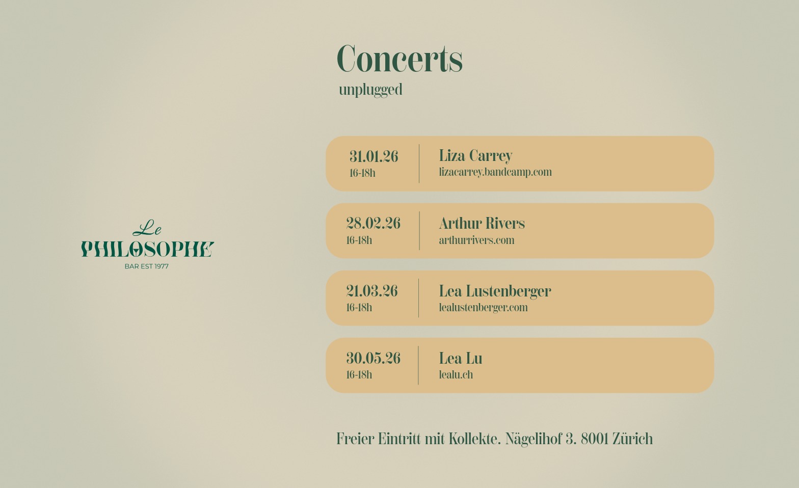 Event-Image for 'Le Philosophe Concerts unplugged'