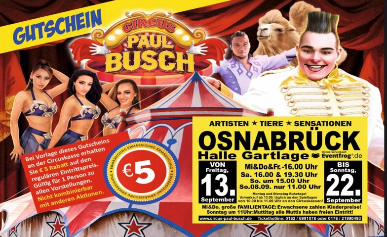 Circus Paul Busch - Tournee 2024 - Osnabrück Halle Gartlage Billets