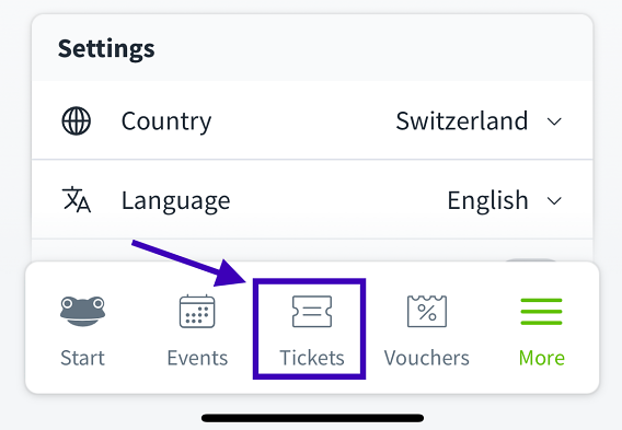 MeineTickets App en