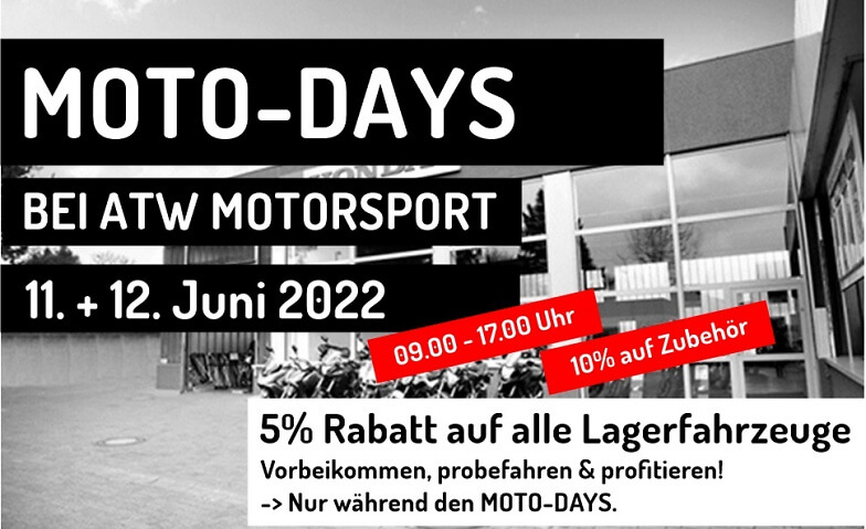 MOTO DAYS WÄNGI - Die Motorradausstellung ATW Motorsport, Wängi Tickets