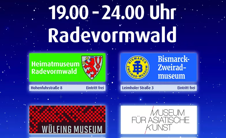 Nacht der Museen Heimatmuseum, Hohenfuhrstraße 8, 42477 Radevormwald Billets