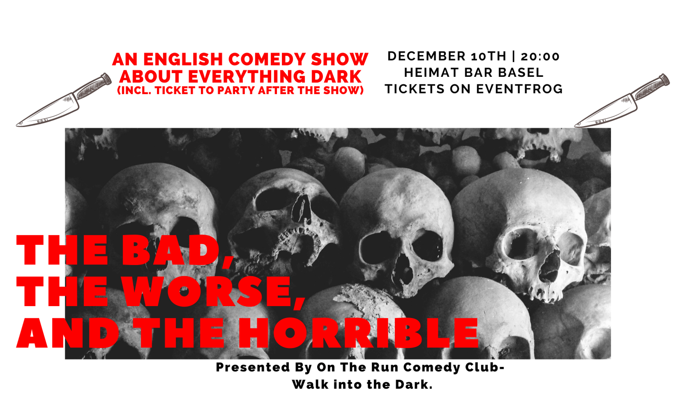 Event-Image for 'The Bad, The Worse, and The Horrible, a DARK Comedy Show'