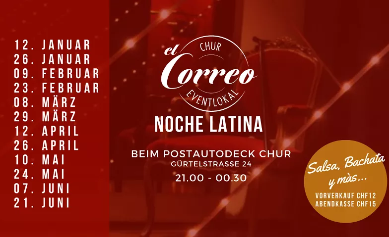 Noche Latina im El Correo Chur - Salsa, Bachata y màs El Correo Chur Billets