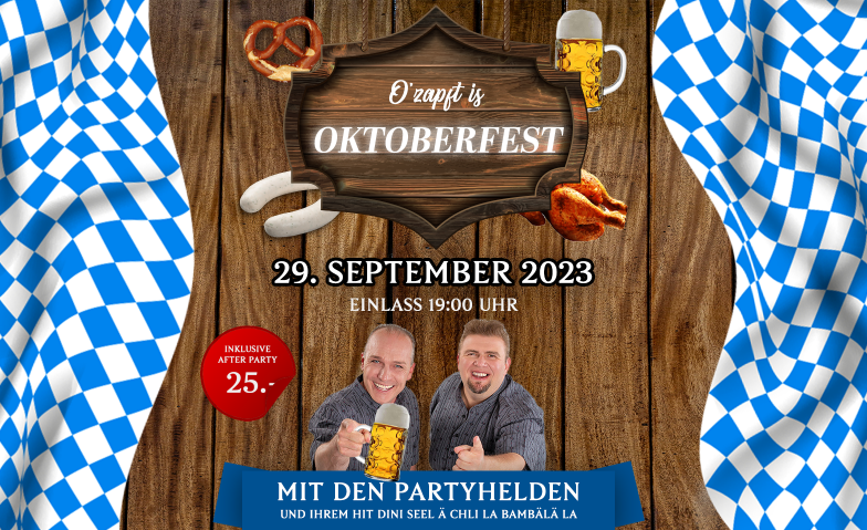Oktoberfest mit den Partyhelden - O'zapft is! Garage St. Gallen, Hintere Poststrasse 2, 9000 St. Gallen Tickets