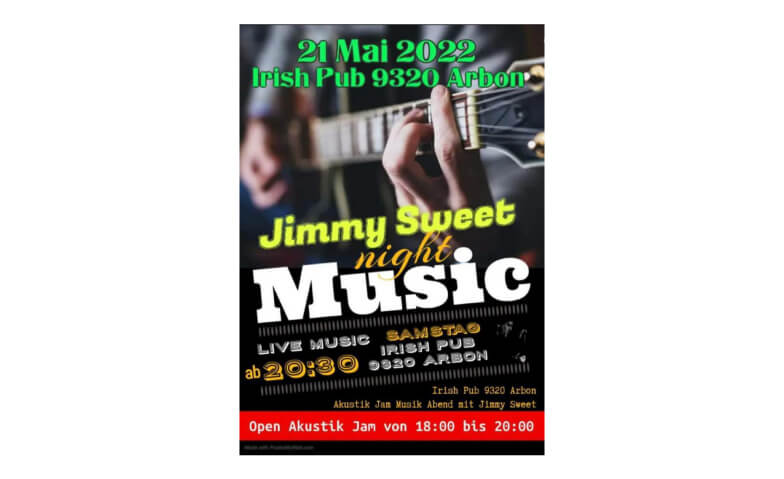 Akustik Jam Musik mit Jimmy Sweet @Irish Pub 9320 Irish Pub 9320, Arbon Tickets