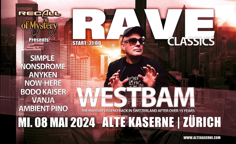 Event-Image for 'RECALL OF MYSTERY presents: RAVE Classics with WESTBAM'