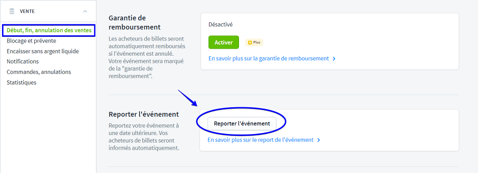 Reporter l'&eacute;v&eacute;nement