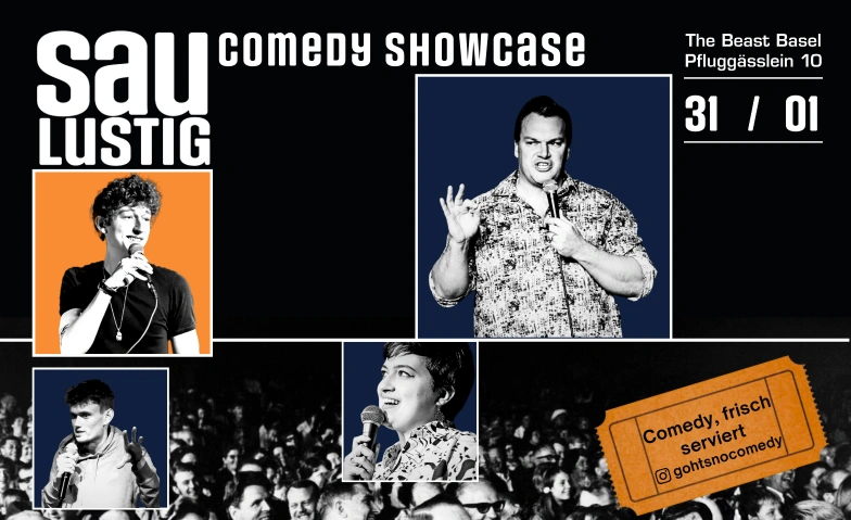 SauLustig - Comedy Showcase The Beast Basel Comedy Club, Pflugg&auml;sslein 10, 4001 Basel Billets