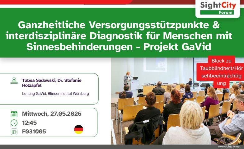GaVid: Diagnostik &amp; Versorgung f&uuml;r Sinnesbehinderte Billets