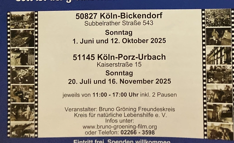Film: &quot;Das Ph&auml;nomen Bruno Gr&ouml;ning&quot;  (Dokumentarfilm) Billets