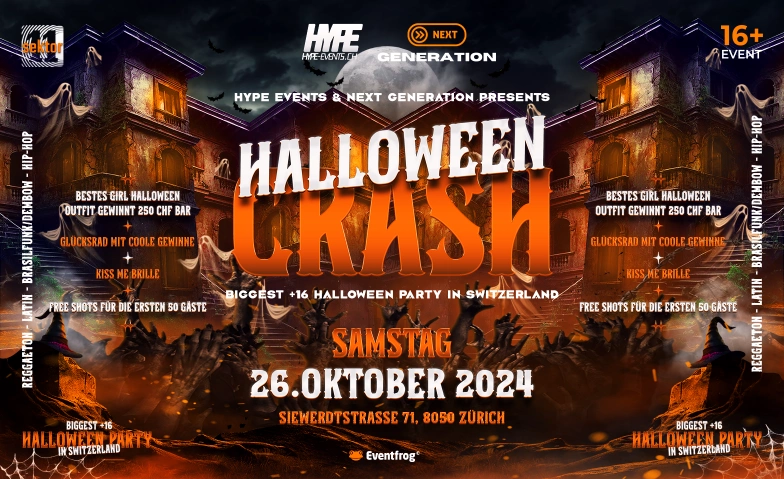 HALLOWEEN CRASH @ SEKTOR 11 (+16) Sektor 11, Siewerdtstrasse 71, 8050 Zurich Billets