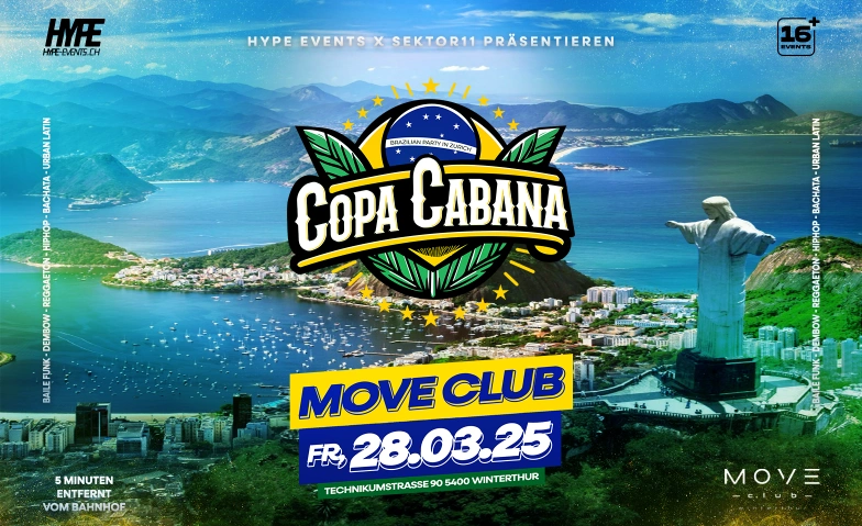 COPACABANA - @ MOVE CLUB WINTERTHUR (Ü16) Move Club Winterthur, Technikumstrasse 90, 8400 Winterthur Tickets