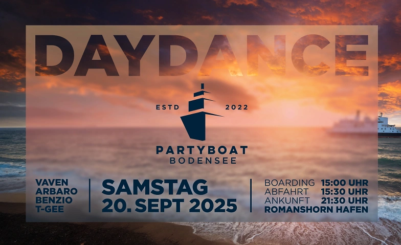 Partyboat Bodensee Daydance Hafen Romanshorn, Romanshorn Tickets