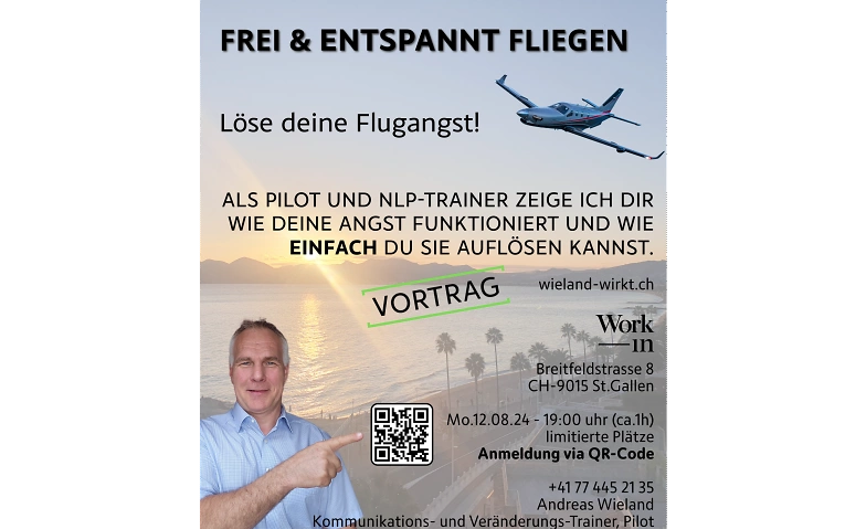 Event-Image for 'FREI & ENTSPANNT FLIEGEN - Vortrag SG'