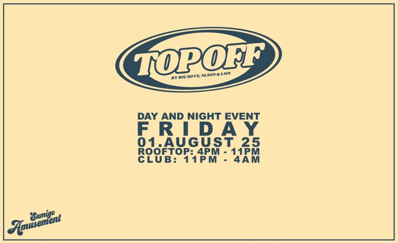 TOP OFF - DAY PARTY - 01. AUGUST Samigo Amusement, Mythenquai 59, 8002 Zürich Tickets