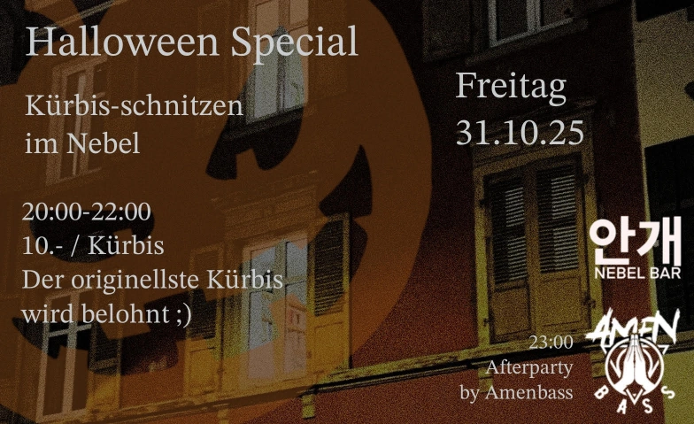Kürbisschnitzen im Nebel x Amenbass Nebel Bar, Sperrstrasse 94, 4057 Basel Tickets