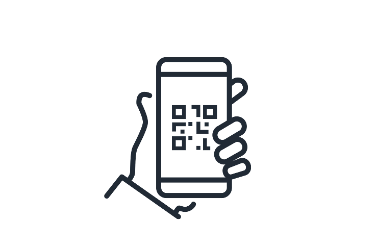 Icon Smartphone mit QR-Code