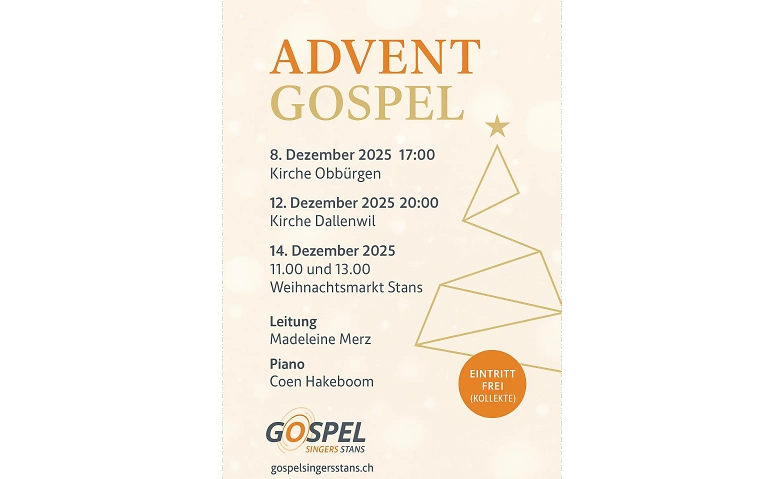 Event-Image for 'Advent Gospel am Weihnachtsmarkt in Stans'