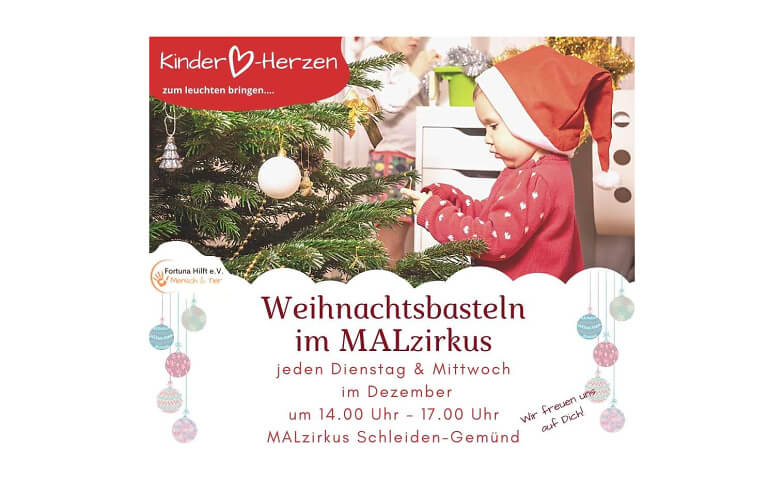 Weihnachtsbasteln im Malzirkus ️ Mal*Zirkus Schleiden von Fortuna hilft e.V., Kölner Straße 10, 53937 Schleiden Tickets