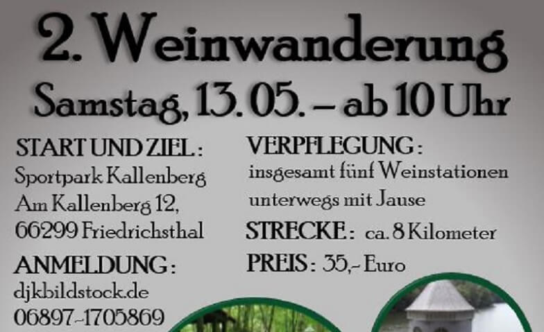 Weinwanderung rund um den Itzenplitz DJK - Sportpark am Kallenberg in Bildstock, Am Kallenberg 12, 66299 Friedrichsthal Tickets
