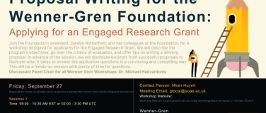 Event-Image for 'Wenner-Gren Workshop: Applying for an Engaged Research Grant'