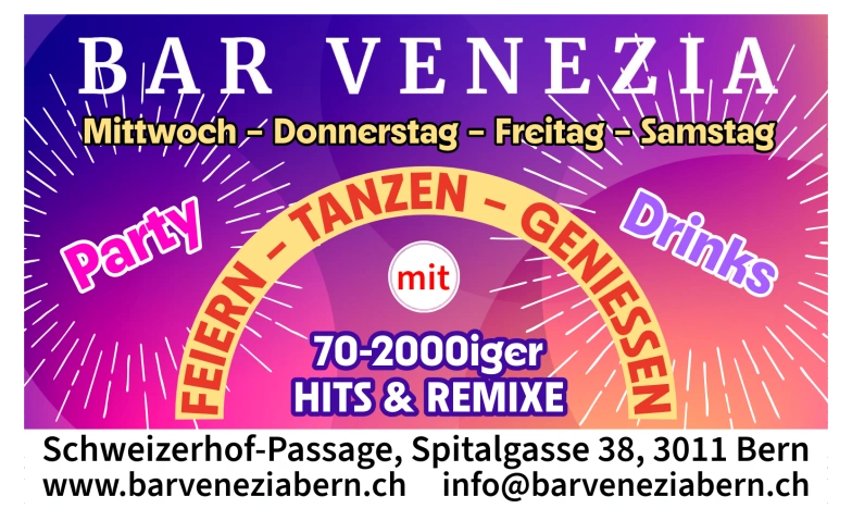 Event-Image for 'Feiern, Tanzen, Geniessen in der Bar Venezia'
