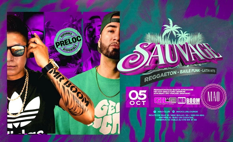 Event-Image for 'Sauvage - Reggaeton Urban Party - Mao Club - Bulle'