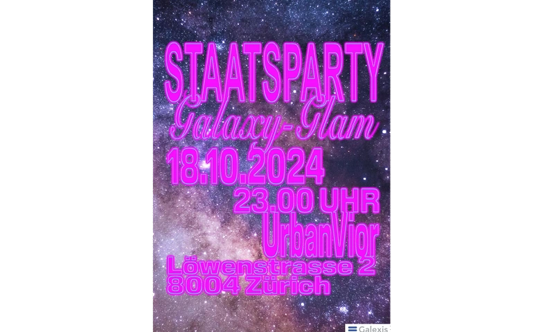 Staatsparty 2024 - Galaxy Glam in Zürich | Studentenpartys