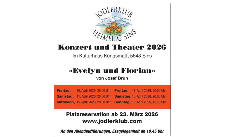 Event-Image for 'Konzert und Theater 2026 - Jodlerklub Heimelig Sins'