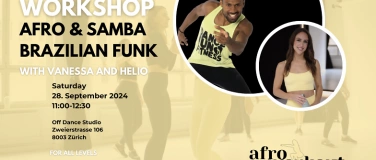 Event-Image for 'AFRO DANCE AND SAMBA/ BRAZILIAN FUNK WORKSHOP IN ZÜRICH!'